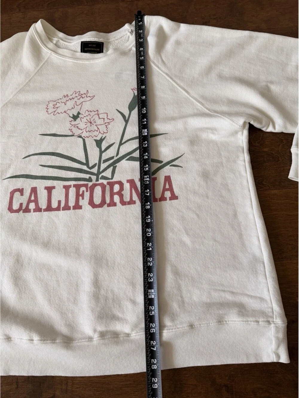 Free People Retrobrand California Classic Crewneck Oversized Sweatshirt, Cream